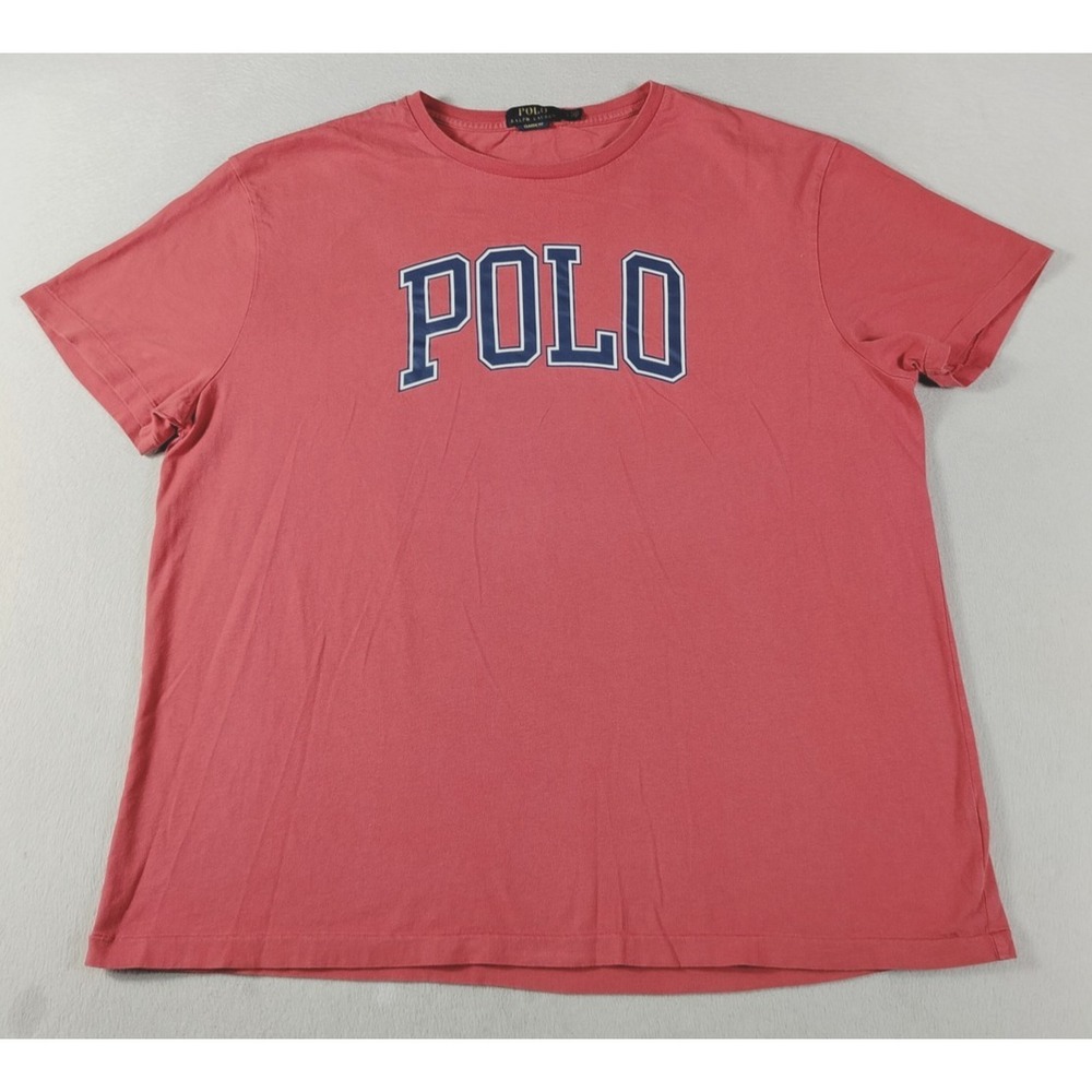 Polo Ralph Lauren Shirt Mens XL Red‎ POLO Logo Graphic Tee Classic Fit Crewneck